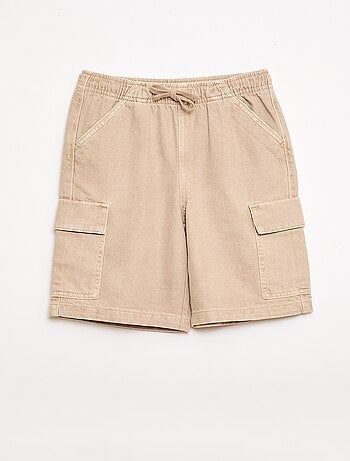 Short uni à cordon en coton