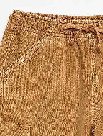 Short uni à cordon en coton