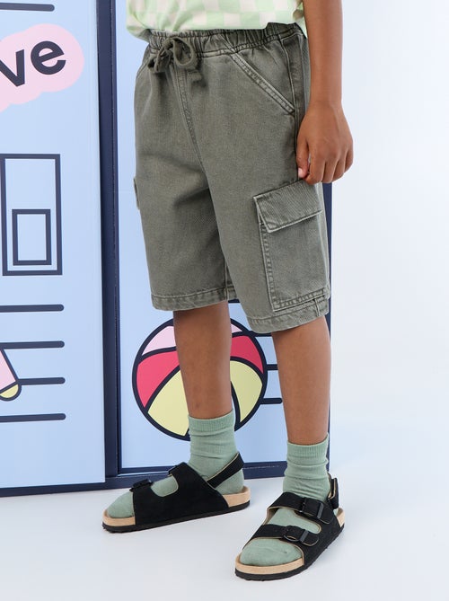 Short uni à cordon en coton - Kiabi Short uni à cordon en coton - Kiabi