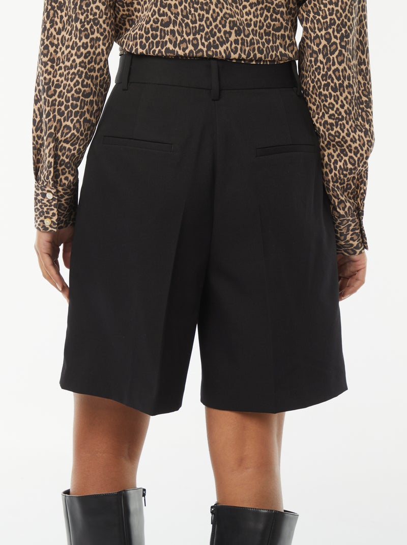 Short uni à taille haute Noir - Kiabi