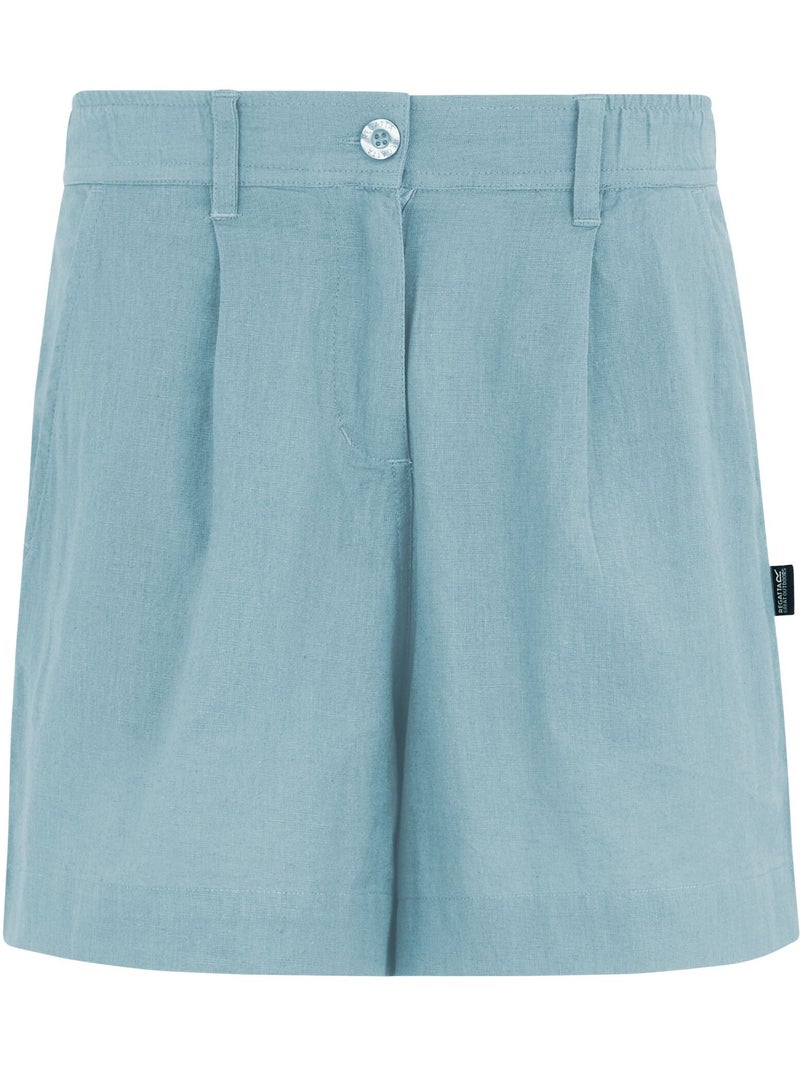 Short uni à taille semi-élastiquée sabelle - regatta Bleu clair - Kiabi