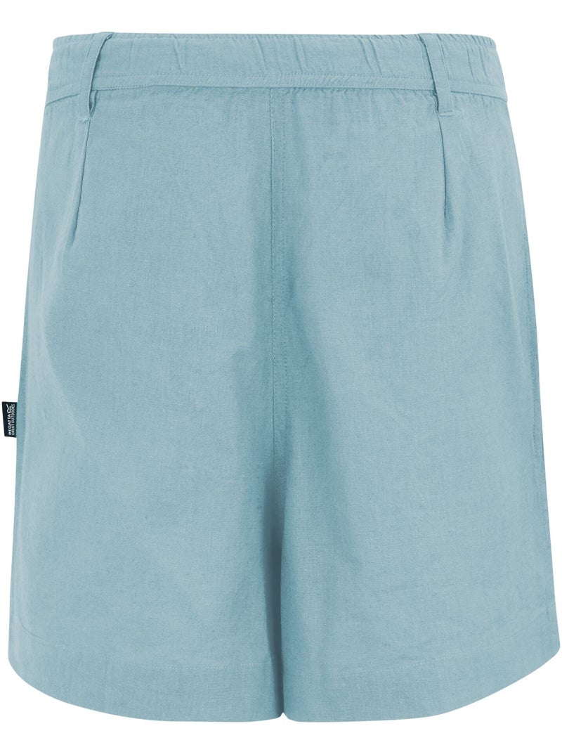 Short uni à taille semi-élastiquée sabelle - regatta Bleu clair - Kiabi