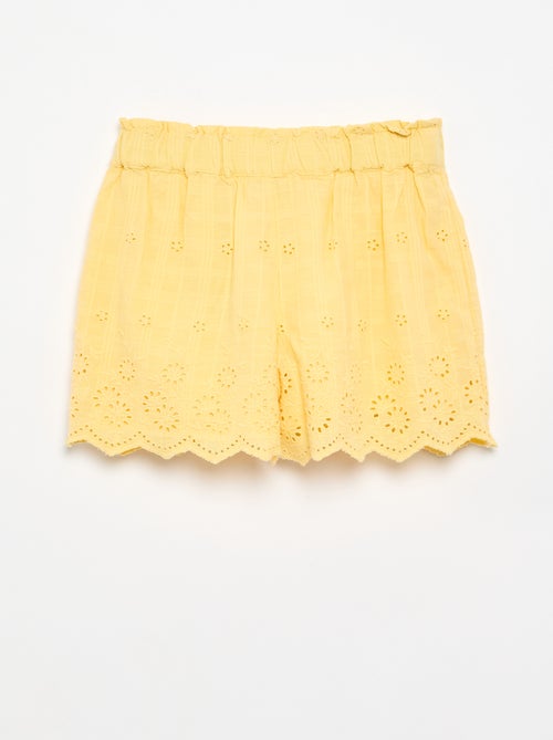Short uni avec broderies anglaises - Kiabi Short uni avec broderies anglaises - Kiabi
