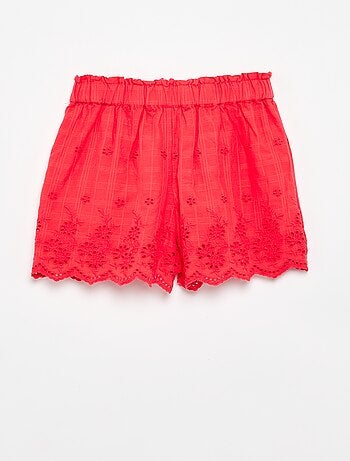 Short uni avec broderies anglaises