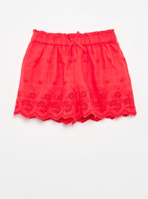 Short uni avec broderies anglaises - Kiabi Short uni avec broderies anglaises - Kiabi