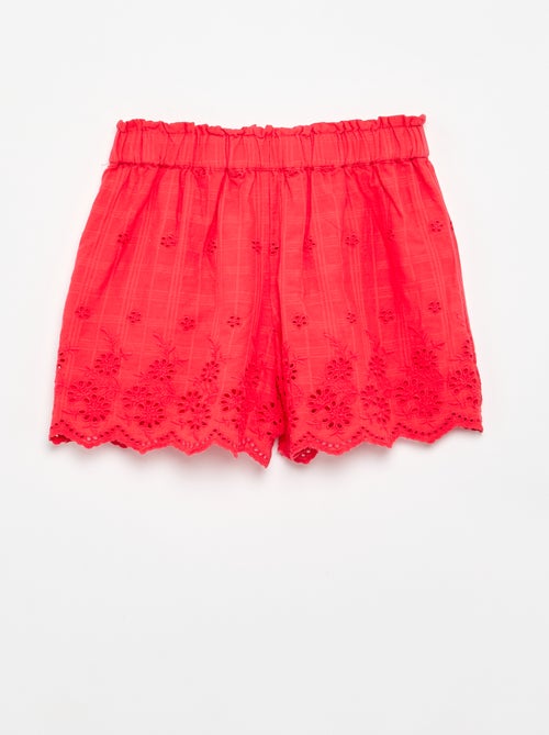 Short uni avec broderies anglaises - Kiabi Short uni avec broderies anglaises - Kiabi