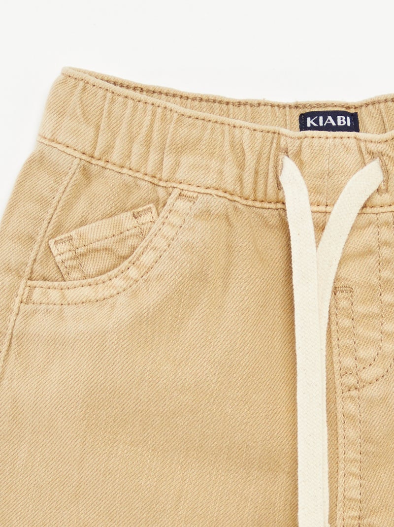 Short uni avec cordons de serrage BEIGE - Kiabi