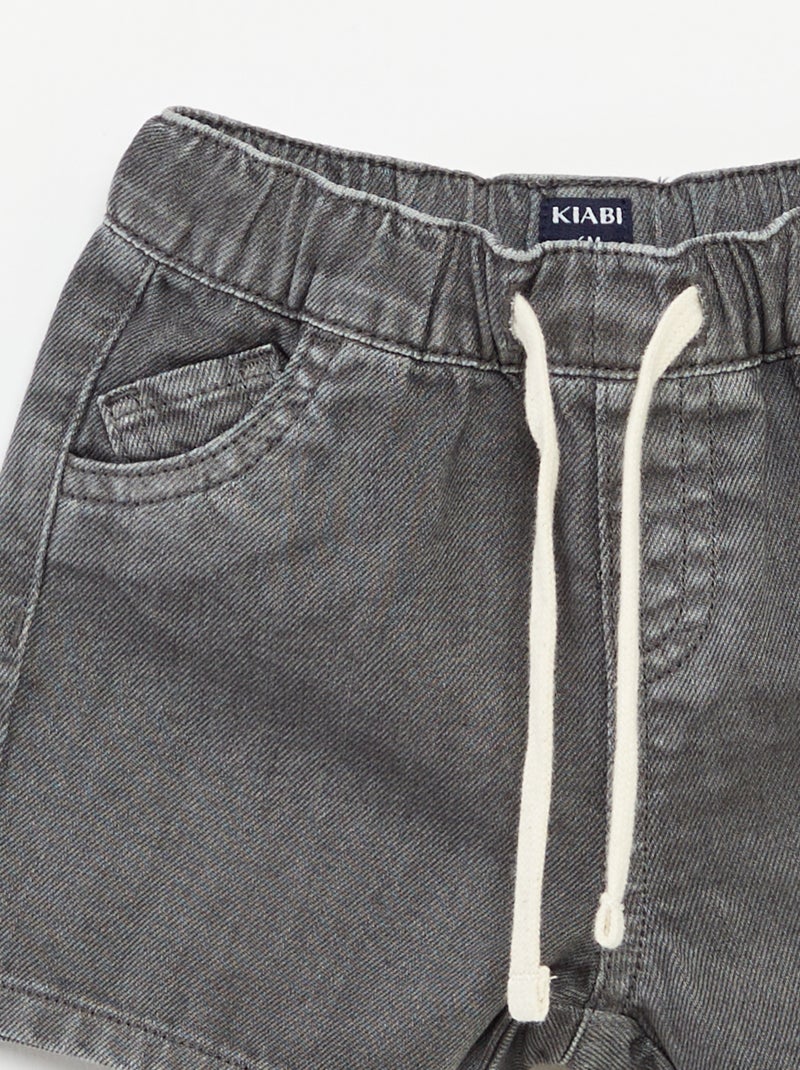 Short uni avec cordons de serrage Gris - Kiabi