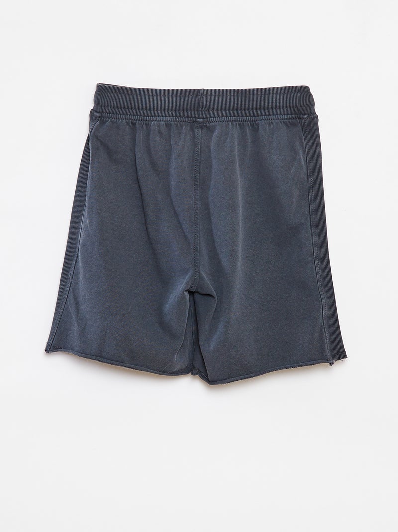 Short uni avec effet délavé Noir - Kiabi