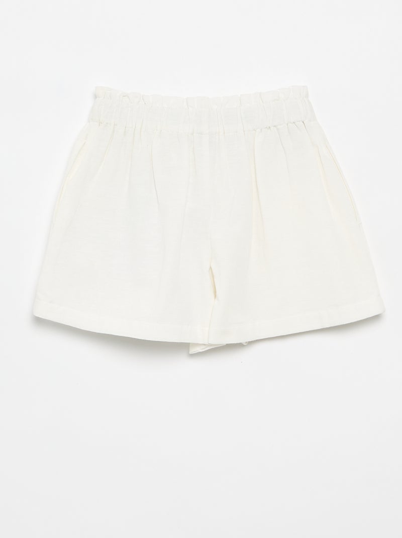 Short uni avec nœud fantaisie Blanc - Kiabi