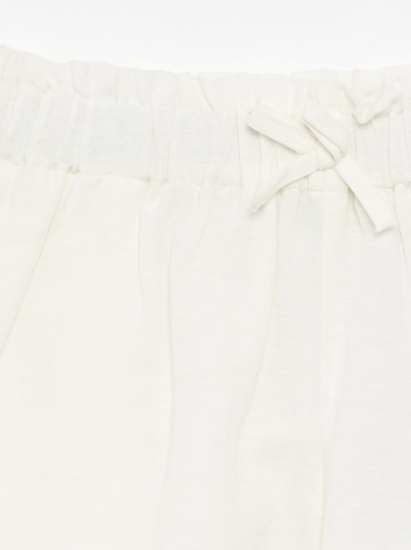 Short uni avec nœud fantaisie Blanc - Kiabi
