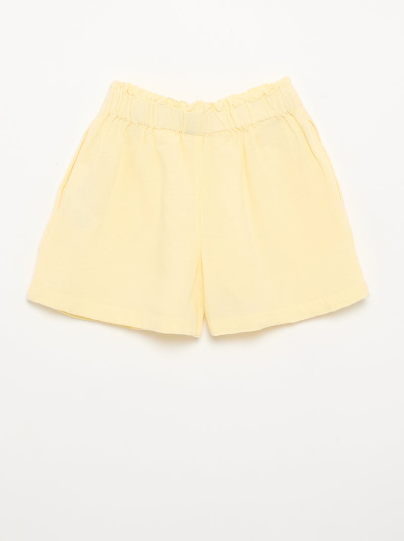 Short uni avec nœud fantaisie Jaune - Kiabi