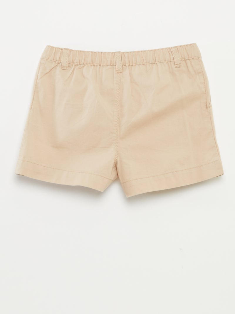 Short uni avec taille ajustable BEIGE - Kiabi