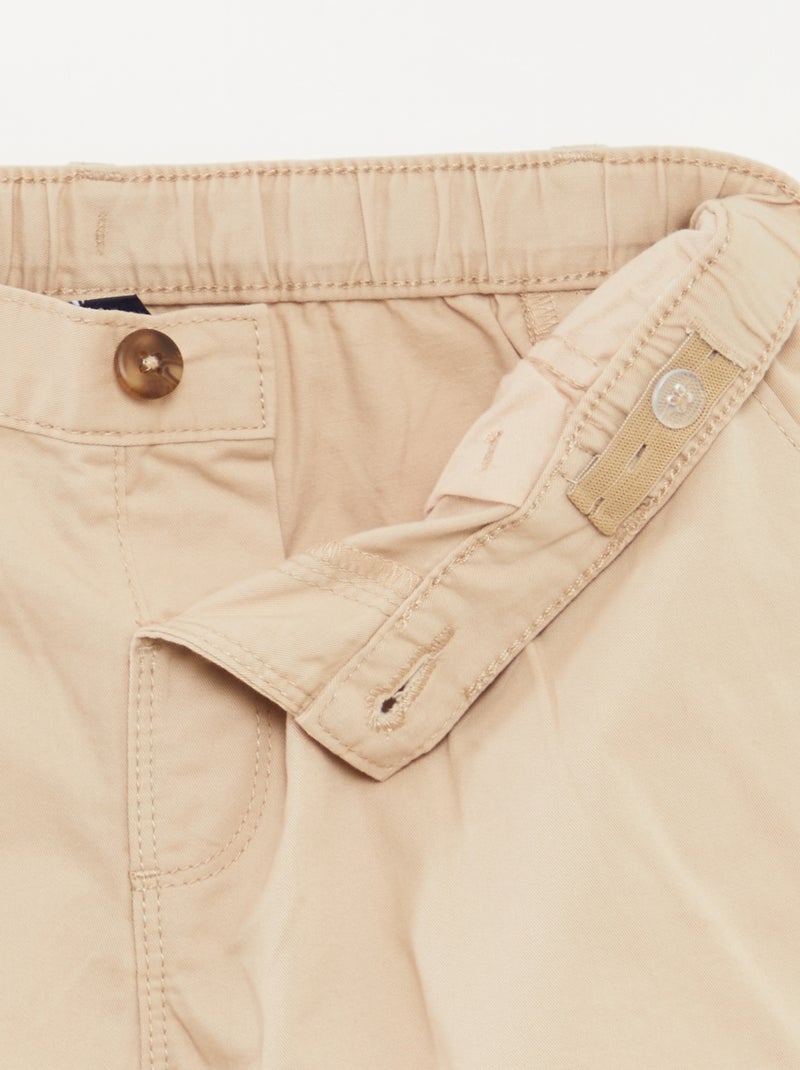 Short uni avec taille ajustable BEIGE - Kiabi