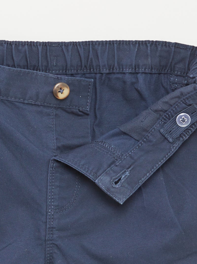 Short uni avec taille ajustable BLEU - Kiabi