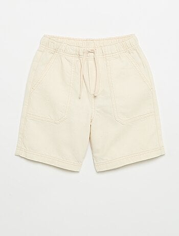 Short uni avec taille élastiquée
