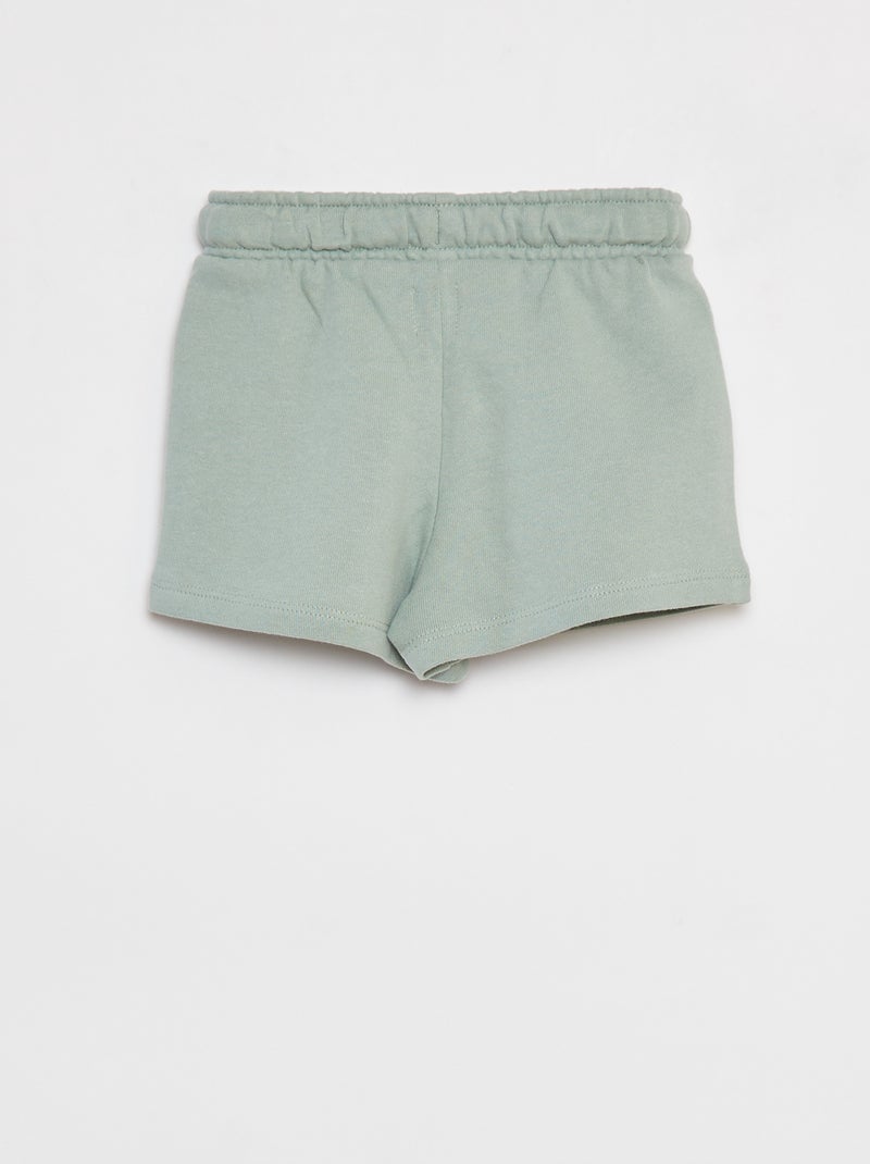 Short uni avec taille élastiquée VERT - Kiabi