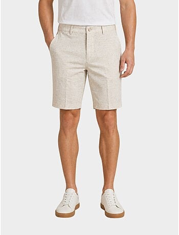 Short uni coton, lin et polyester
