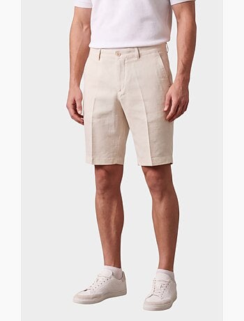 Short uni coton, lin et polyester