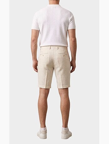 Short uni coton, lin et polyester