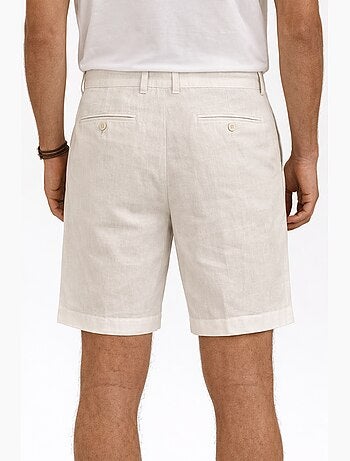 Short uni coton, lin et polyester