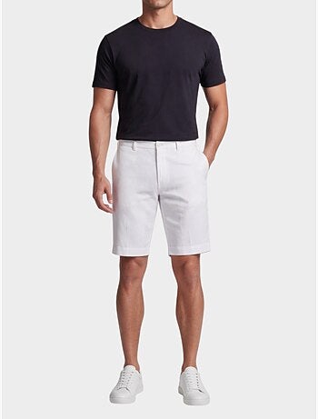 Short uni coton, lin et polyester