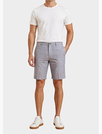 Short uni coton, lin et polyester