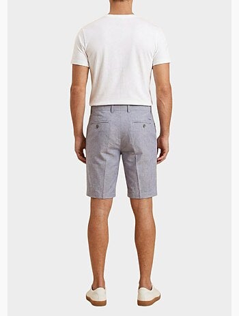 Short uni coton, lin et polyester