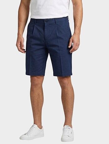 Short uni coton, lin et polyester