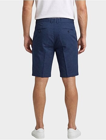 Short uni coton, lin et polyester