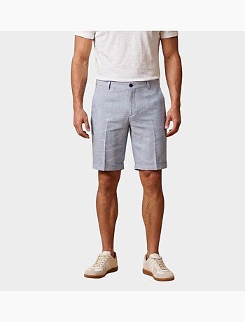Short uni coton, lin et polyester