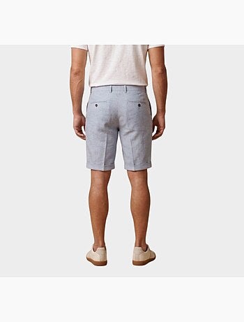 Short uni coton, lin et polyester