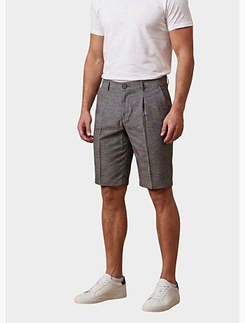 Short uni coton, lin et polyester