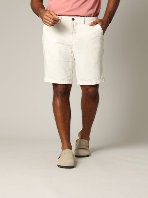 Short uni en coton avec braguette à fermeture à glissière 'Deeluxe' - Kiabi