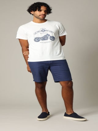 Short uni en coton avec braguette à fermeture à glissière 'Deeluxe'