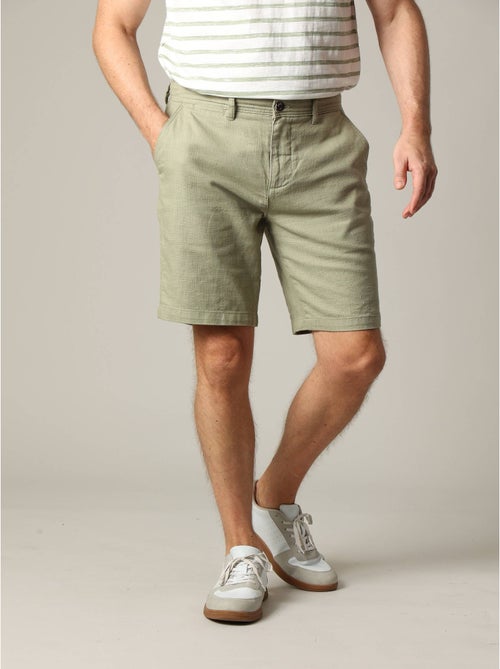 Short uni en coton avec braguette à fermeture à glissière 'Deeluxe' - Kiabi