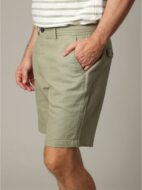Short uni en coton avec braguette à fermeture à glissière 'Deeluxe' - Kiabi