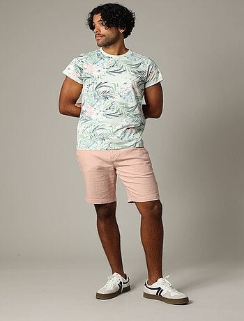 Short uni en coton avec braguette à fermeture à glissière 'Deeluxe'