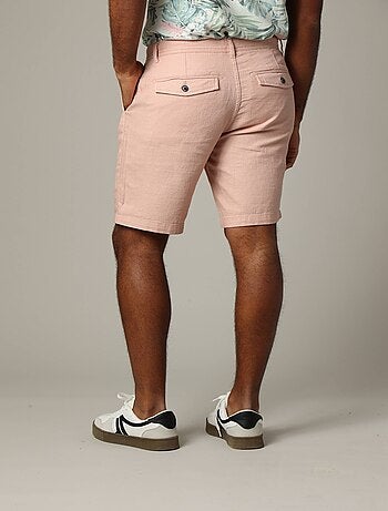 Short uni en coton avec braguette à fermeture à glissière 'Deeluxe'