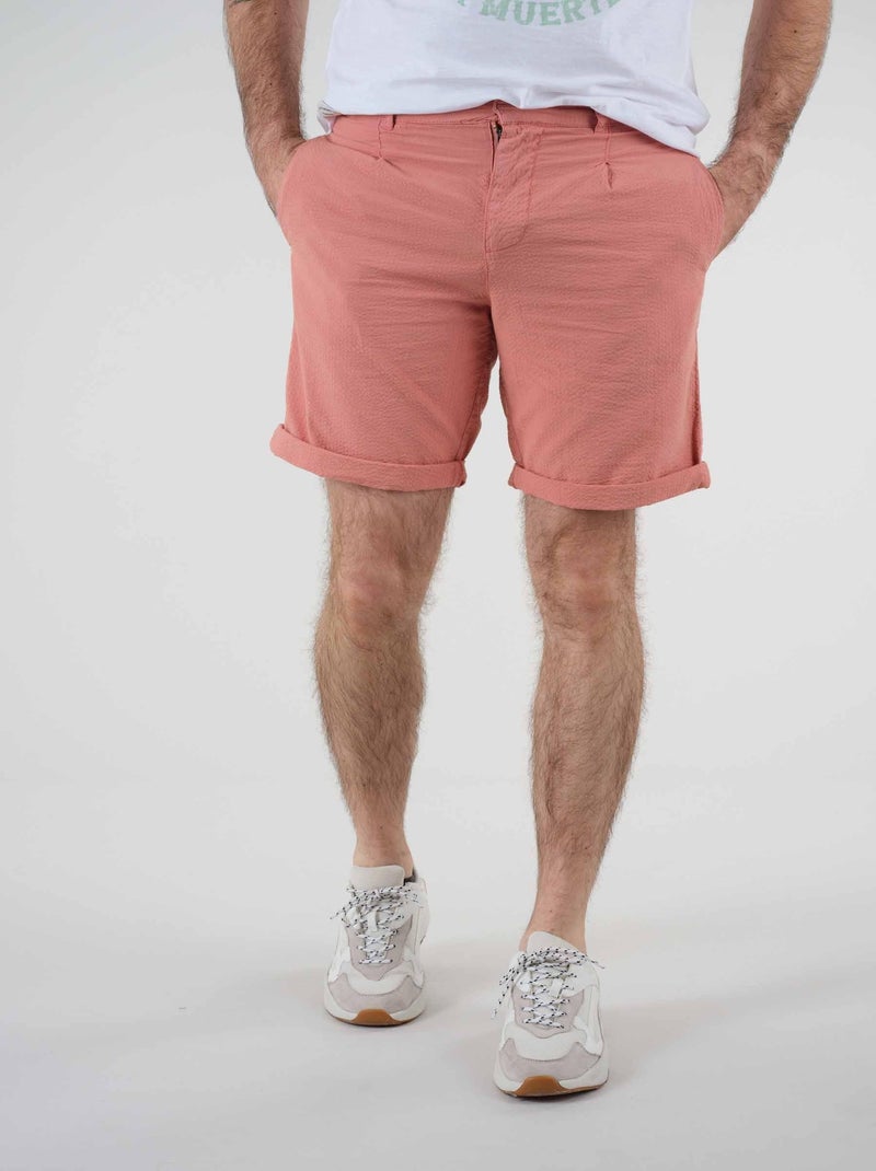 Short uni en coton 'Deeluxe' Rouge clair - Kiabi