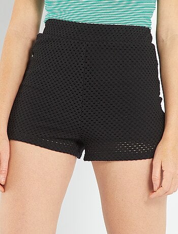 Short uni en crochet à taille haute - Kiabi