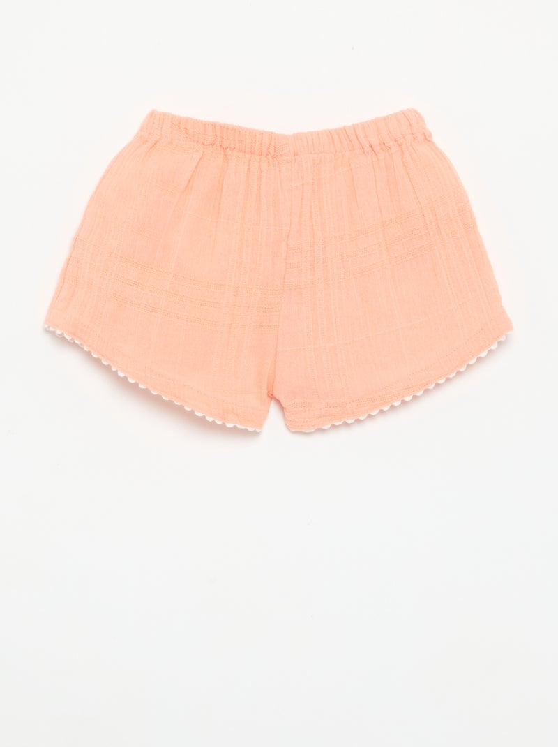 Short uni en dobby Orange - Kiabi