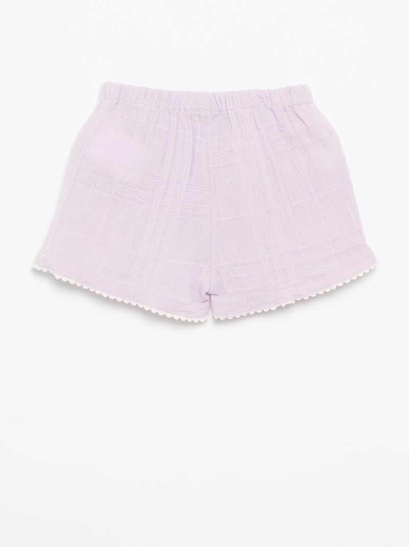Short uni en dobby Violet - Kiabi