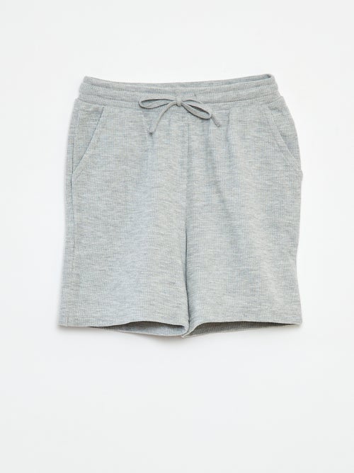 Short uni en maille gaufrée - Kiabi