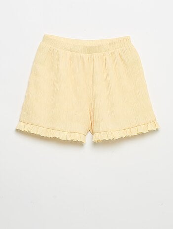Short uni en maille gaufrée