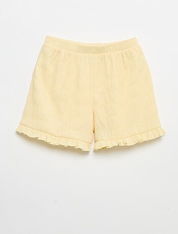Short uni en maille gaufrée