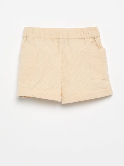 Short uni en seersucker - Kiabi