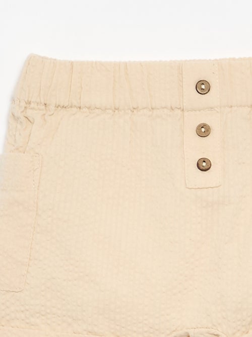 Short uni en seersucker - Kiabi