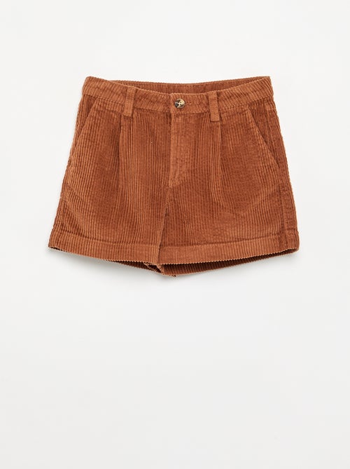 Short uni en velours côtelé - Kiabi