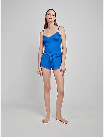 Short uni et ajustable en modal avec détails en dentelle